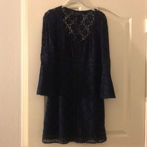 Navy Laundry crochet dress